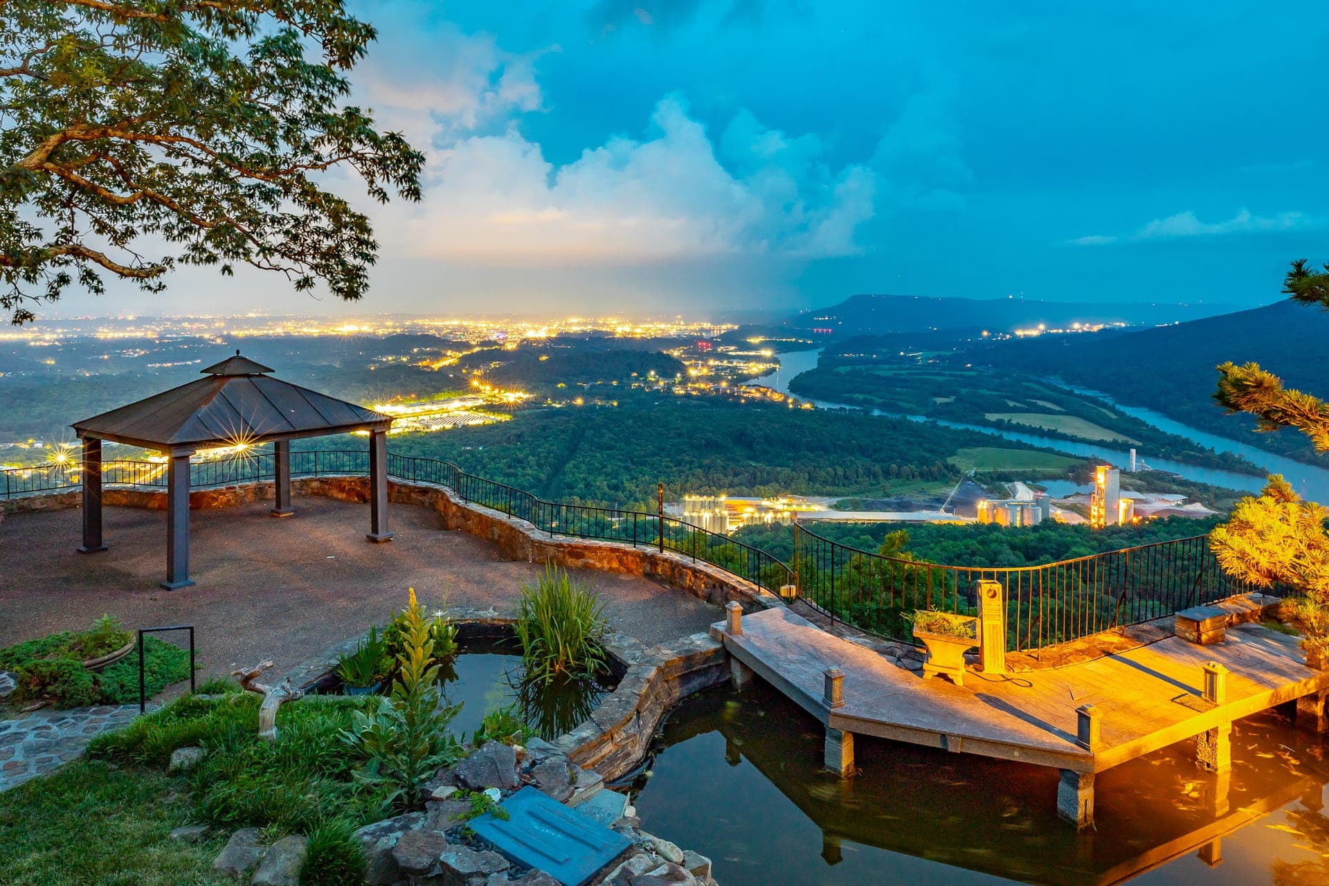 Chattanooga riverfront at twilight